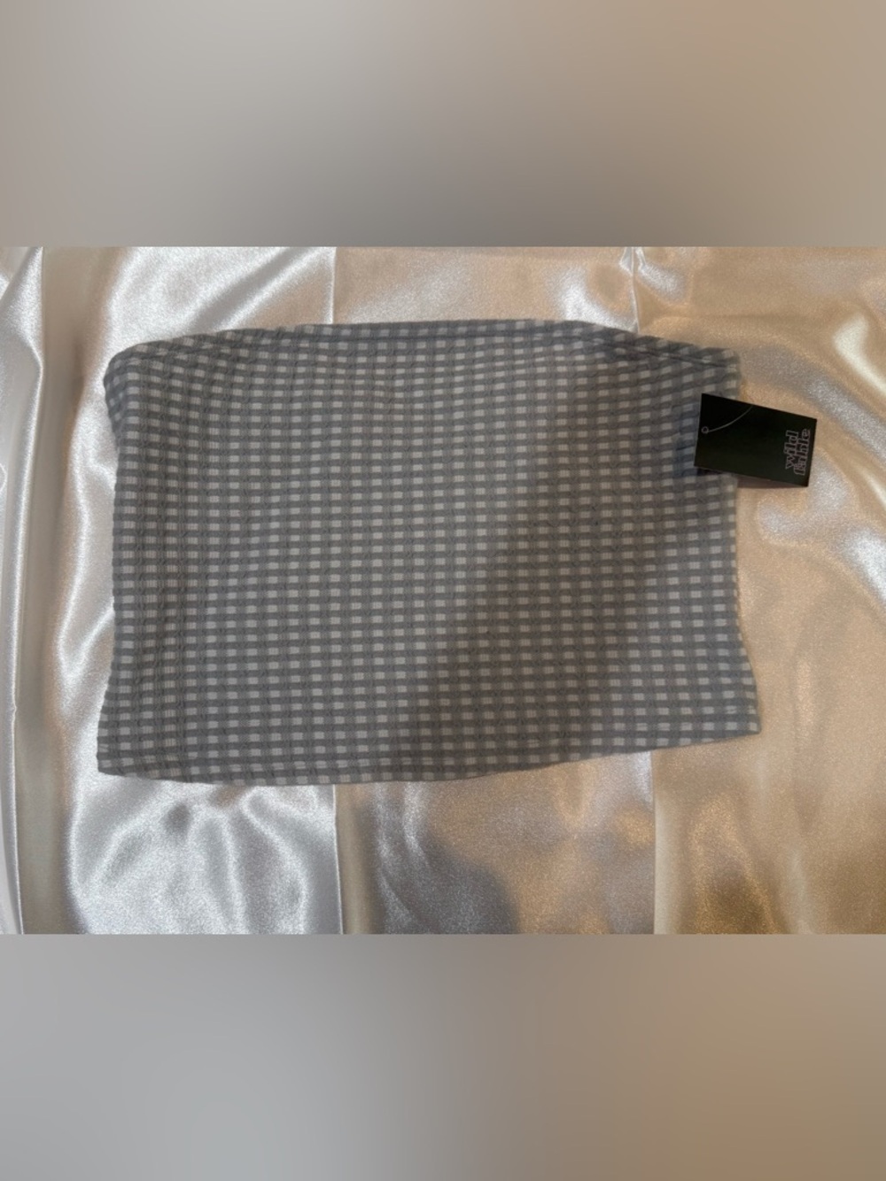wild fable Light Blue Gingham Tube Crop Top - Women